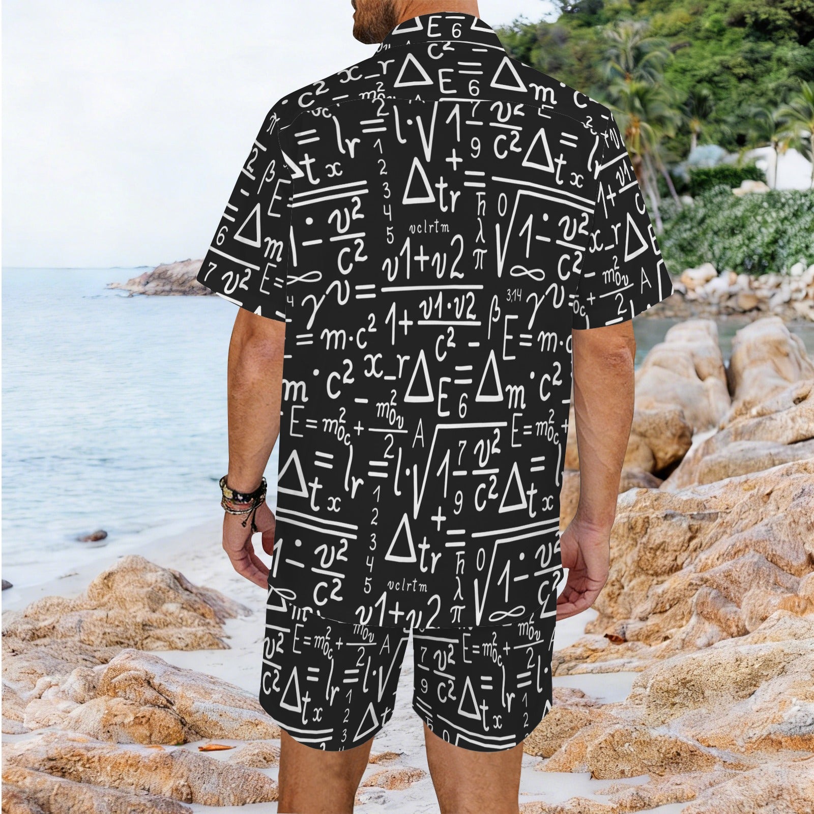 Mathematics Men's Hawaiian Shirt & Shorts Set Men's Hawaiian Shirt & Shorts Set Maths Printed Offshore