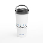 Personalised - Inhale, Exhale - White 15oz Stainless Steel Travel Mug Default Title Personalised Travel Mug coffee Globally Fulfilled motivation positivity