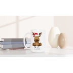 Oh Deer, Christmas Is Here - White 15oz Ceramic Mug Christmas 15oz Mug Christmas Globally Fulfilled