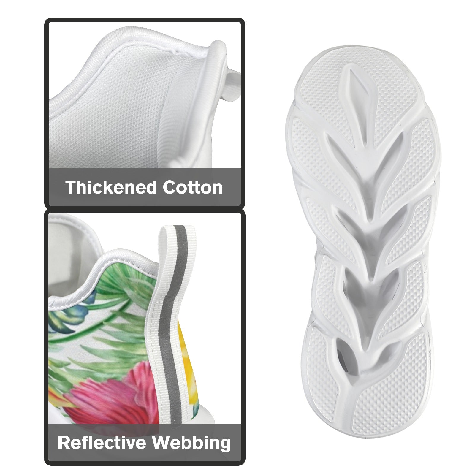 Tropical Flowers On White Women's Twisted Sole Sneakers