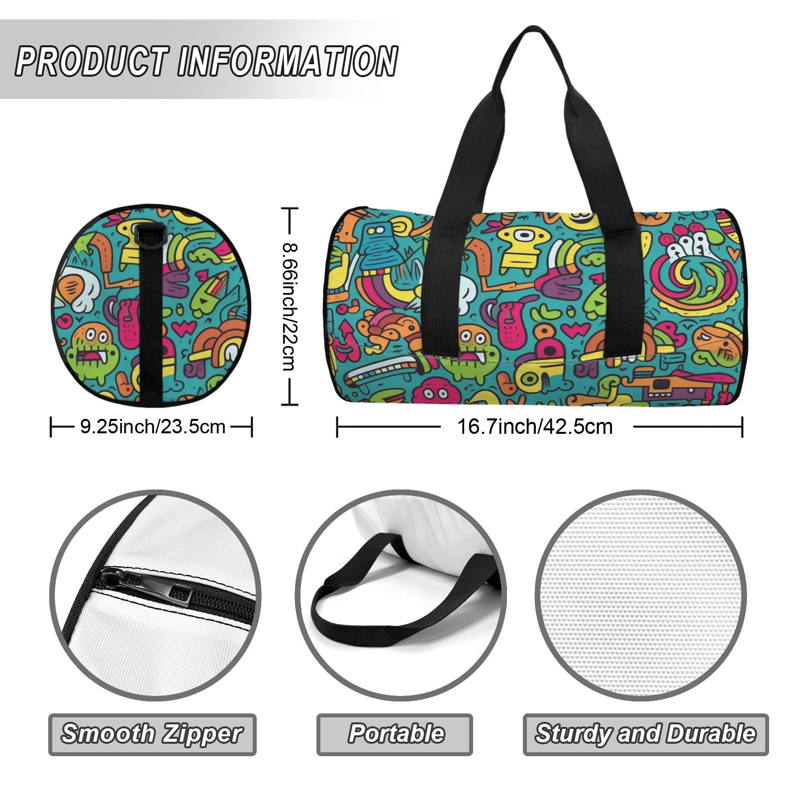 Crazy Characters Duffle Bag Duffle Bag Printed Offshore