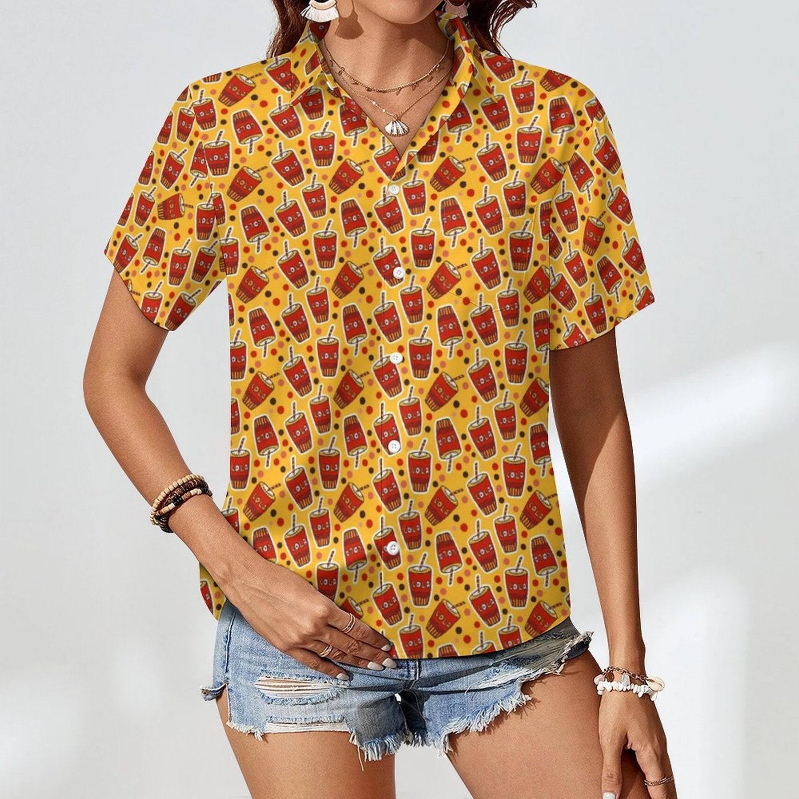 Cola - Women's Short-Sleeve Button Up Shirt