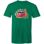 Drive And Surf - Mens T-Shirt Kelly Green Mens T-shirt Printed In Australia Summer Surf