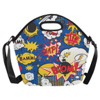 Blue Comic Book - Neoprene Lunch Bag Neoprene Lunch Bag Printed Offshore