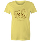 Think Positive, Maths - Womens T-shirt Yellow Womens T-shirt Maths Positivity Printed In Australia