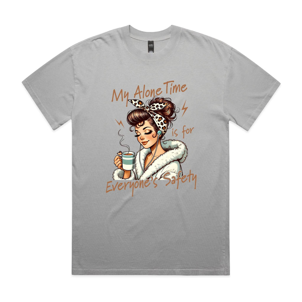 My Alone Time Is For Everyone's Safety AS Colour Heavy Faded Tee Unisex Faded storm Heavy Faded T-shirt Printed In Australia