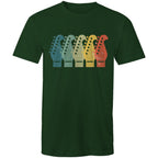 Guitar Headstocks - Mens T-Shirt Forest Green Mens T-shirt Music Printed In Australia