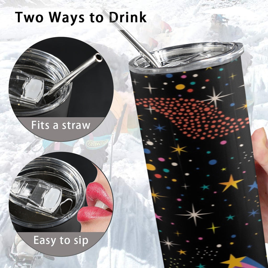 Colourful Space 20oz Tall Skinny Tumbler with Lid and Straw