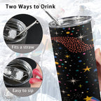 Colourful Space 20oz Tall Skinny Tumbler with Lid and Straw