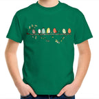 Birds On A Branch - Kids Youth T-Shirt Kelly Green Kids Youth T-shirt animal Printed In Australia