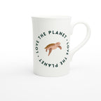 Love The Planet - White 10oz Porcelain Slim Mug Porcelain Mug Environment Globally Fulfilled