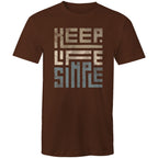 Keep Life Simple - Mens T-Shirt Dark Chocolate Mens T-shirt Printed In Australia