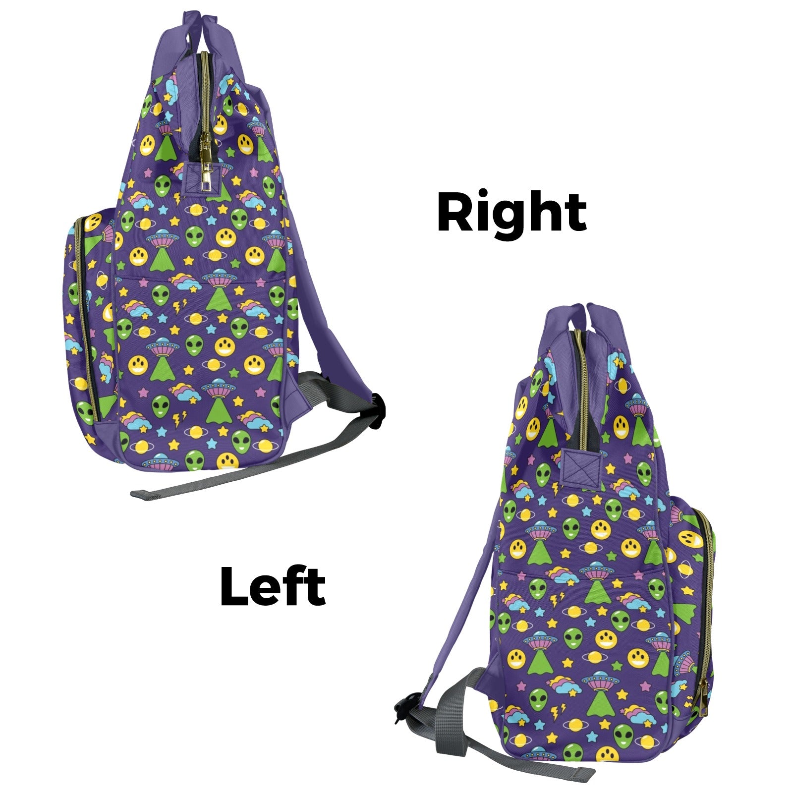 Groovy Alien And UFO Multi-Function Backpack, Nappy / Diaper Bag Multi-function Backpack, Nappy / Diaper Bag Printed Offshore Sci Fi