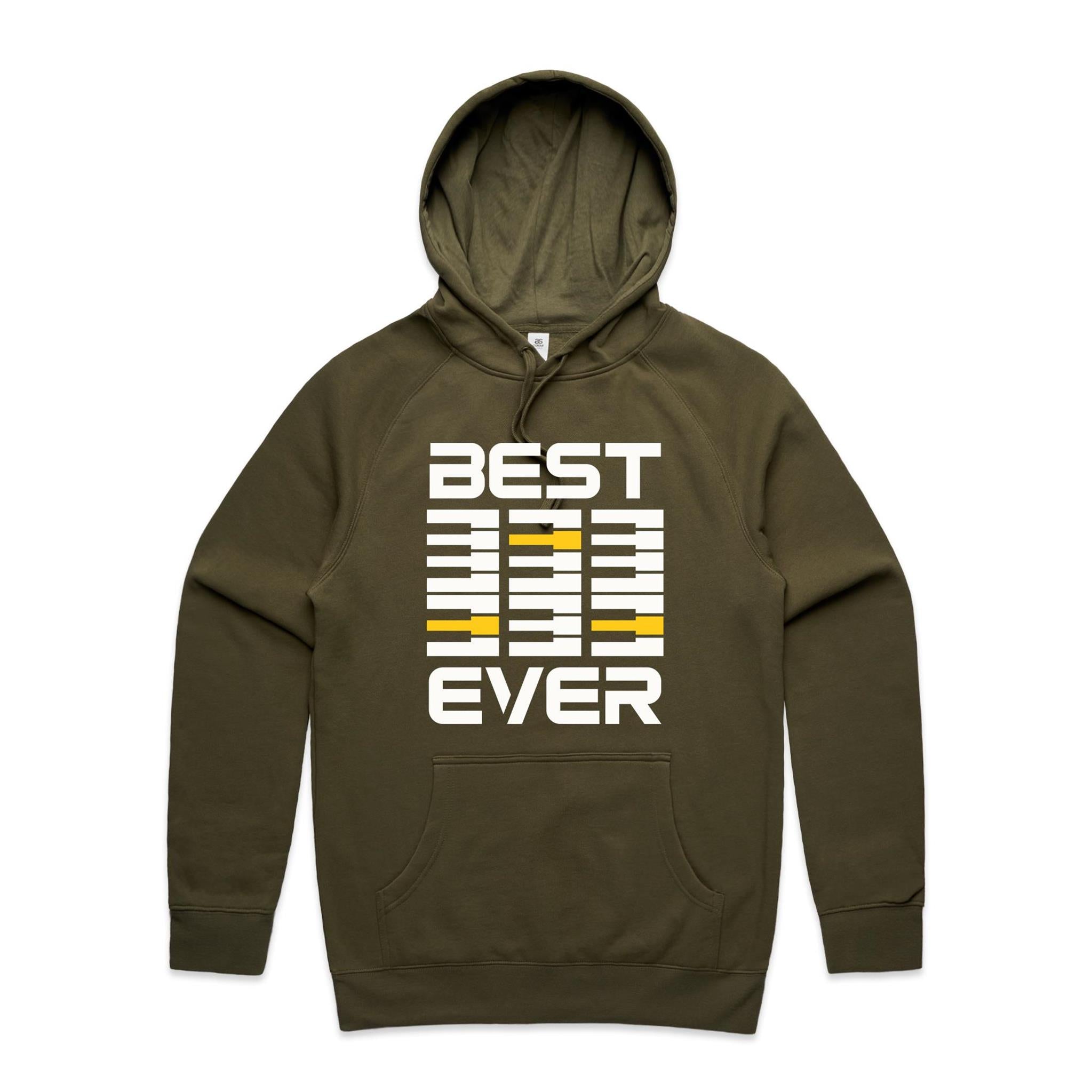 Best Dad Ever, Piano Keyboard - Mens Hoodie Army Mens Hoodie Dad Music Printed In Australia