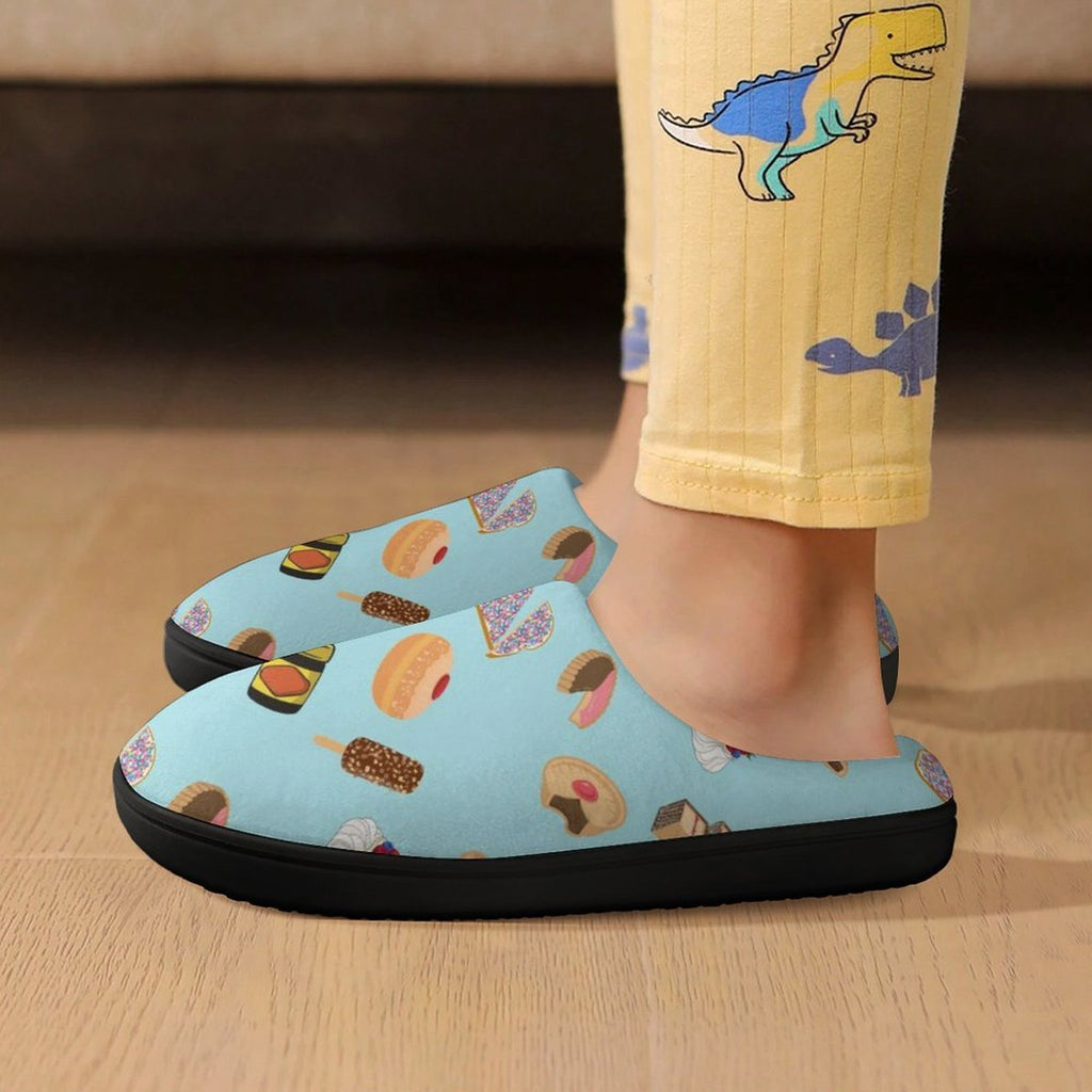 Classic Aussie Food Icons Kids Cotton Slippers Kids Cotton Slippers Australia Food Printed Offshore