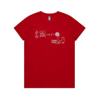Cat String Theory Physics Women's AS Colour T-shirt Red Womens T-shirt animal Printed In Australia Science