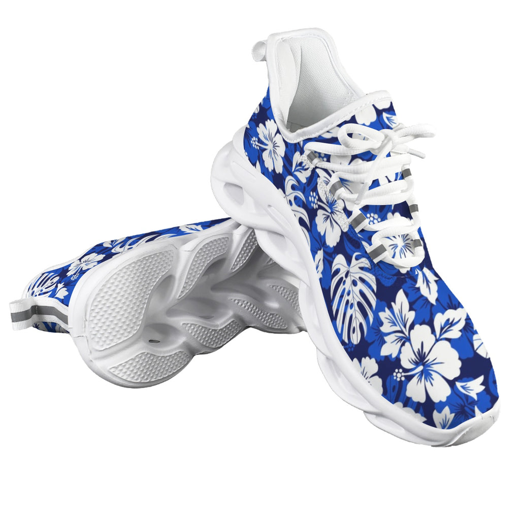 Blue Hawaiian Floral Men's Twisted Sole Sneakers