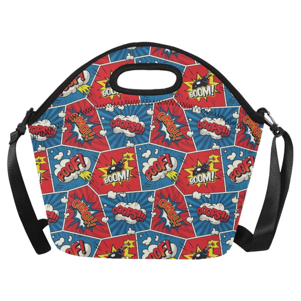 Comic Book Pop - Neoprene Lunch Bag One Size Neoprene Lunch Bag Printed Offshore