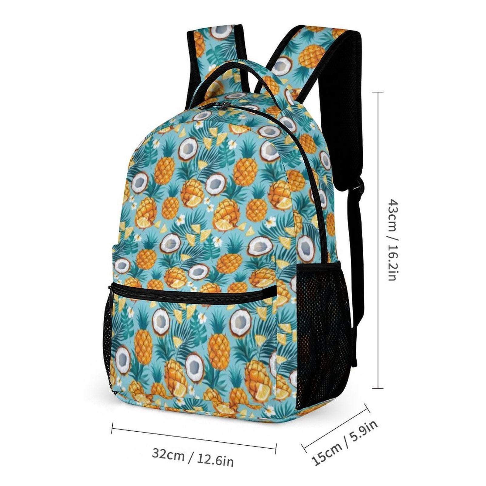 Pineapple Coconut Backpack, Lunch Bag & Pencil Case Set