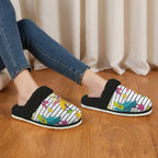 Ugly Bananas Women's Fur Trim Thick-Sole Indoor Slippers Women's Fur Trimmed Slippers Food Printed Offshore