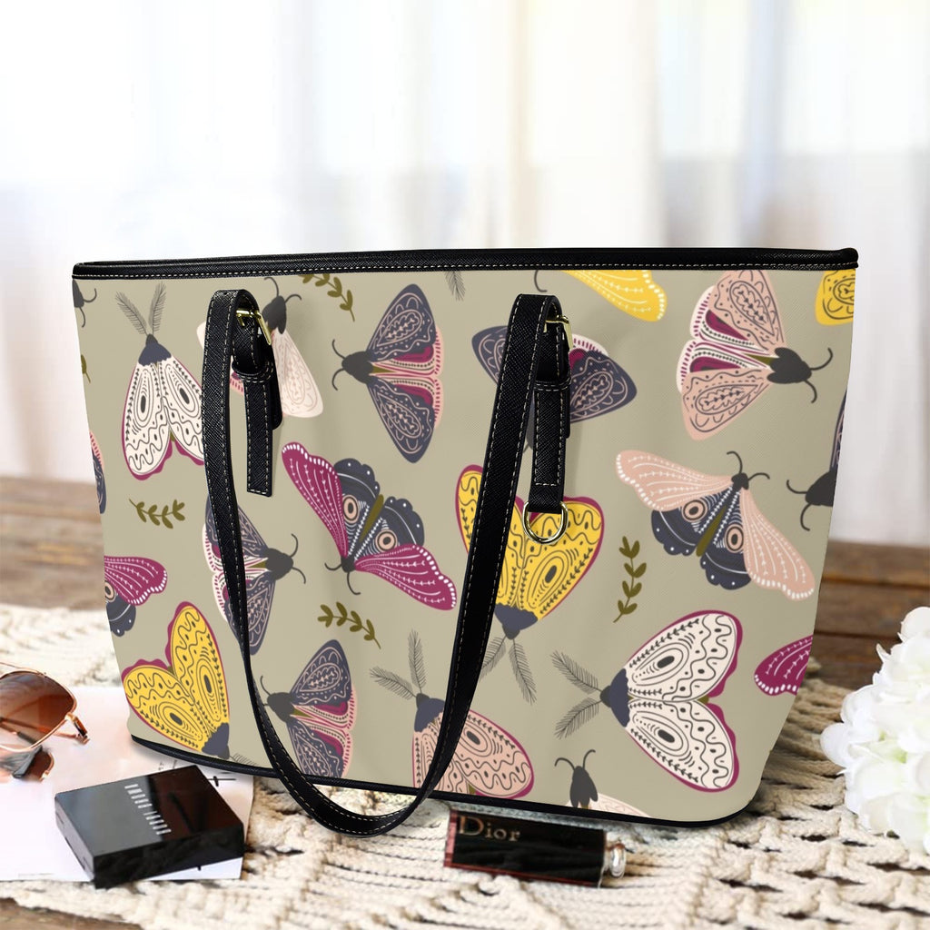 Pretty Moths PU Leather Tote Bag Large