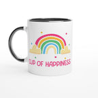 Cup Of Happiness - White 11oz Ceramic Mug with Colour Inside Ceramic Black Colour 11oz Mug Globally Fulfilled positivity