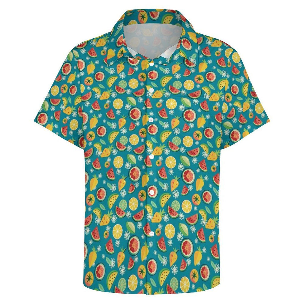 Summer Fruit Women's Short-Sleeve Button Up Shirt