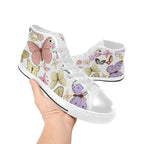 Cartoon Butterfly - Kids High Top Canvas Shoes