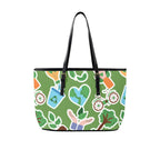 Earth Stickers - Leather Tote Bag-Large