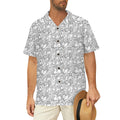 Black And White Creatures Men's Short Sleeve Hawaiian Shirt Men's Hawaiian Shirt (New) Printed Offshore Sci Fi