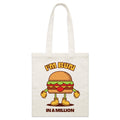 I'm Bun In A Million, Hamburger Parcel Canvas Tote Bag Default Title Small Tote Bag Food Printed In Australia