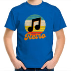Retro Music - Kids Youth T-Shirt Bright Royal Kids Youth T-shirt Music Printed In Australia Retro