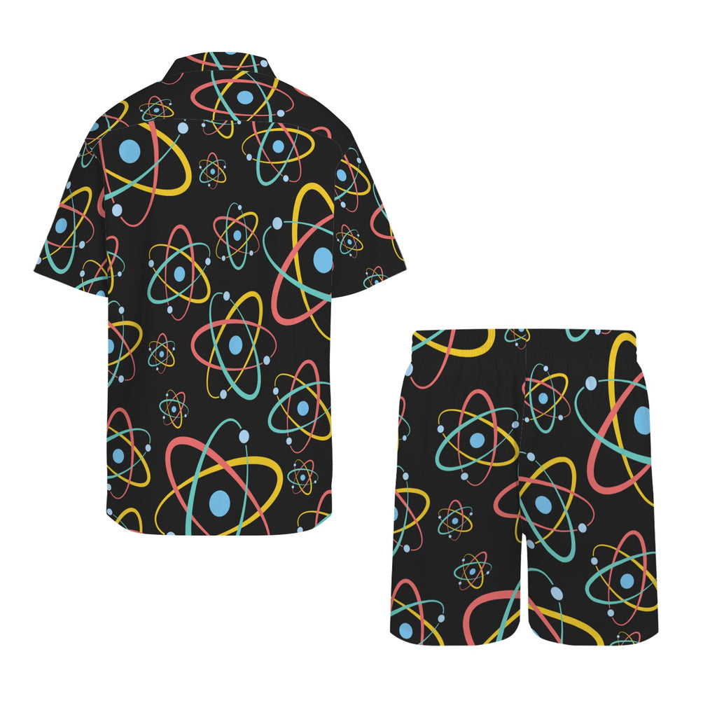 Atoms Men's Hawaiian Shirt & Shorts Set Men's Hawaiian Shirt & Shorts Set Printed Offshore Science