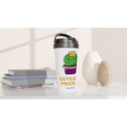 Personalised - Cactus, Cute But Prickly - White 15oz Stainless Steel Travel Mug Personalised Travel Mug funny Globally Fulfilled