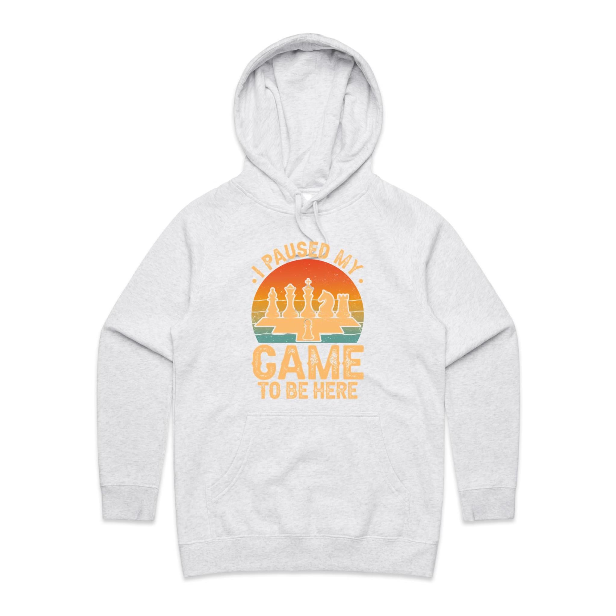 Chess, I Paused My Game To Be Here - Womens Hoodie White Marle Womens Hoodie Chess Games Printed In Australia