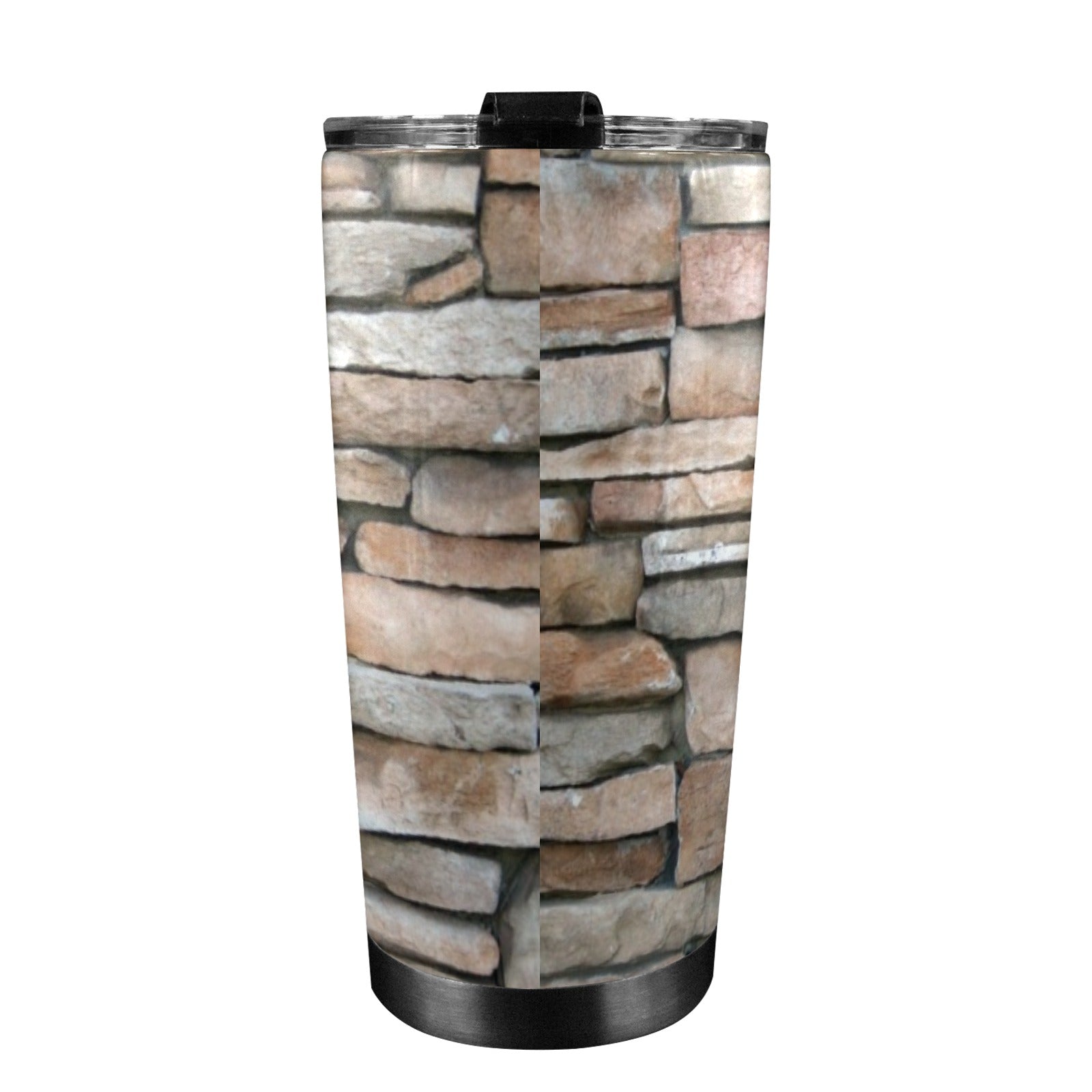 Stone Wall - 20oz Mobile Tumbler with Lid (Black Lock) 20oz Travel Mug Printed Offshore