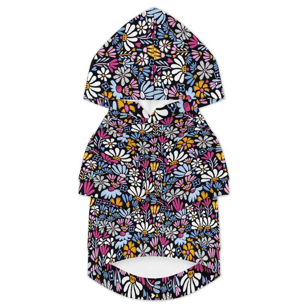Graphic Floral Pet Hoodie (Large Size)