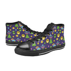 Groovy Alien And UFO Men's High Top Canvas Shoes Men's Classic High Top Canvas Shoes Printed Offshore Retro Sci Fi