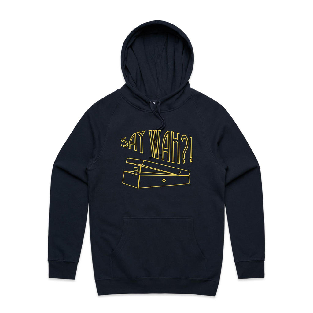 Say Wah, Guitar Pedal - Mens Hoodie Navy Mens Hoodie Music Printed In Australia