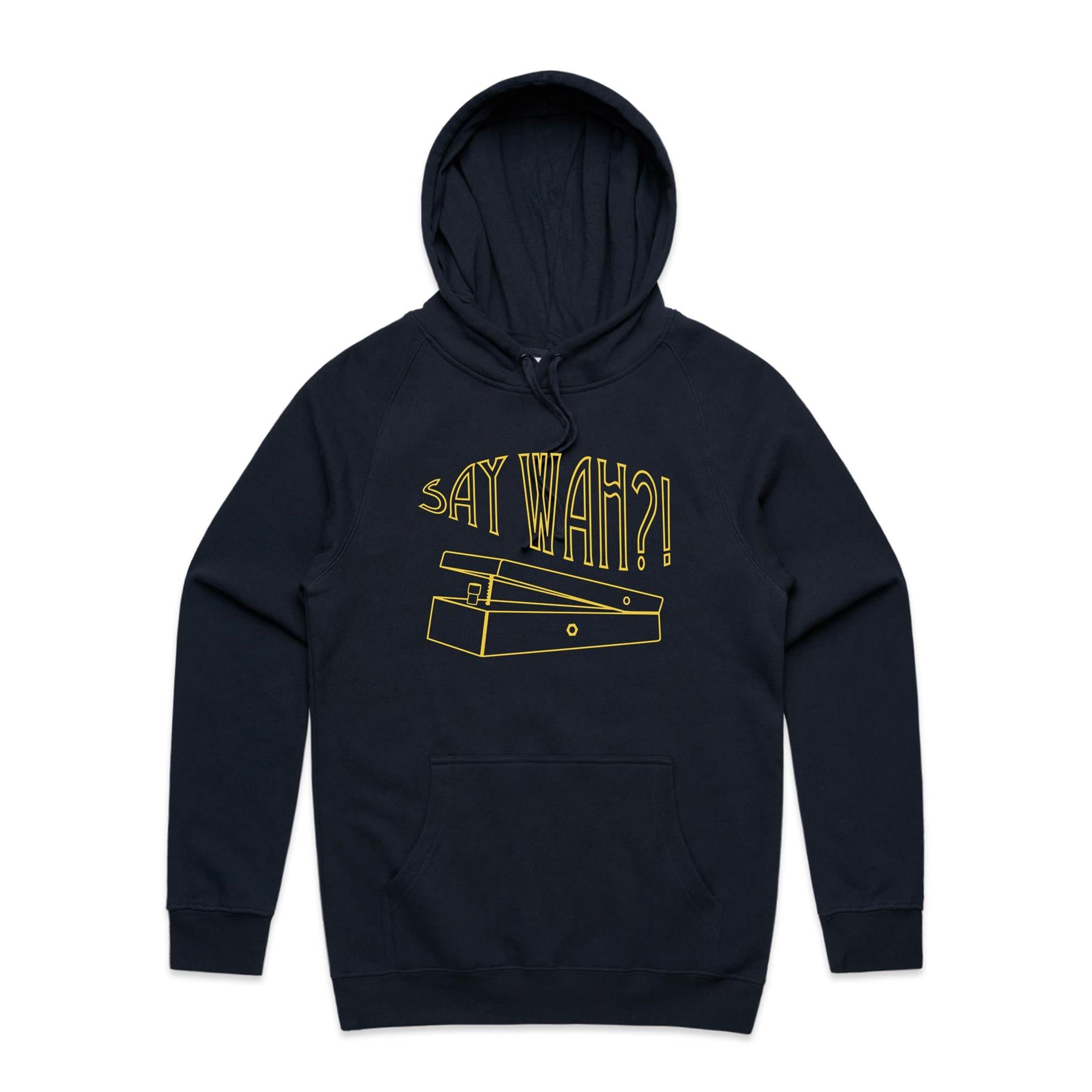 Say Wah, Guitar Pedal - Mens Hoodie Navy Mens Hoodie Music Printed In Australia