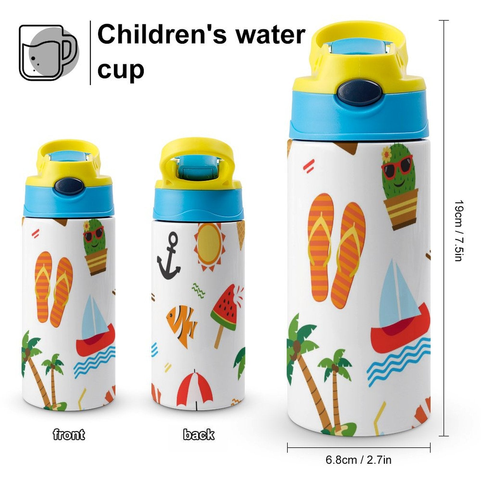 Beach Time - Little Kids Water Bottle Little Kids Water Bottle Printed Offshore Summer