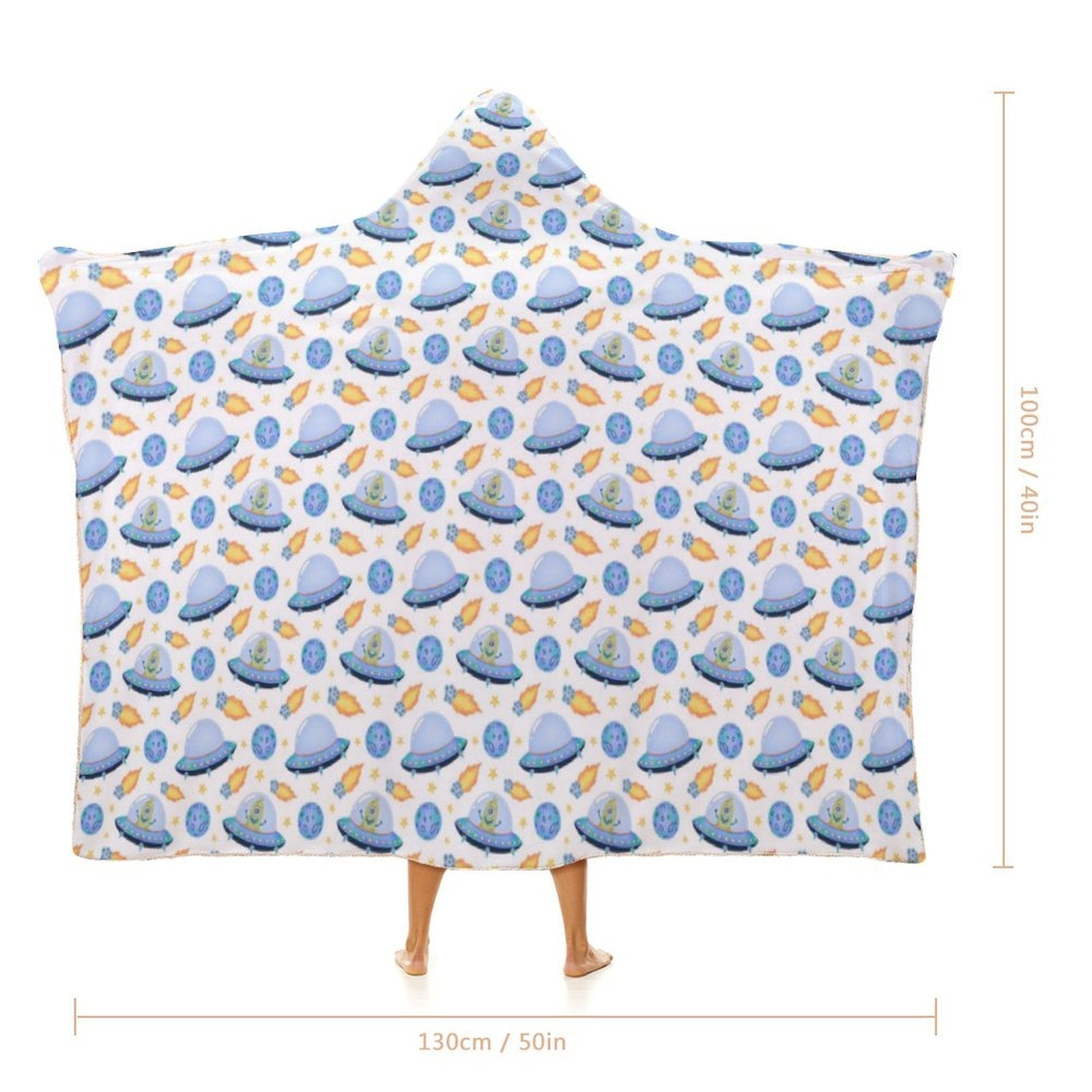 UFO's Kids Hooded Blanket 100cm x 130cm