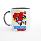Personalised - The View From The 90's - White 11oz Ceramic Mug with Colour Inside Ceramic Black Personalised 11oz Mug customise Globally Fulfilled personalise Retro