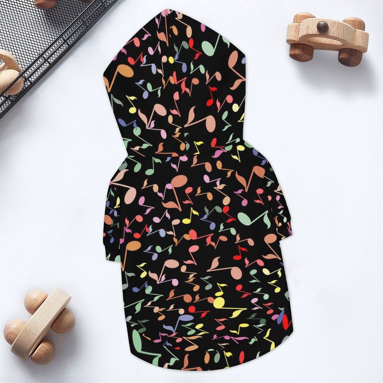 Quavers Colourful Music Notes Pet Hoodie (Large Size)