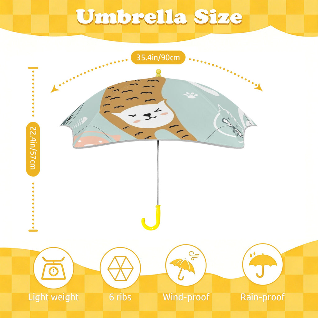 Cat Stretch Kids Safe Round Corner Umbrella Kids Safe Round Corner Umbrella animal Printed Offshore