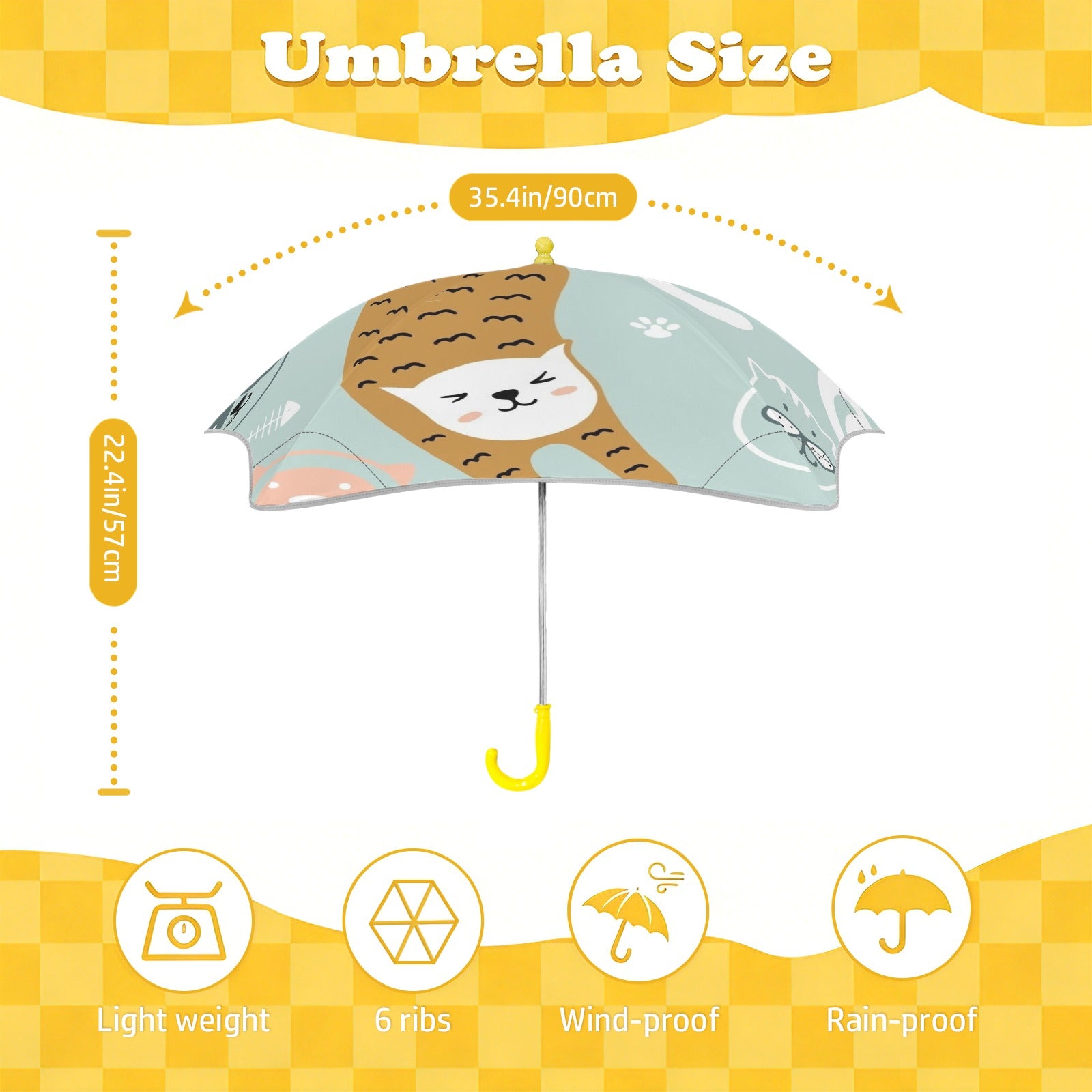 Cat Stretch Kids Safe Round Corner Umbrella Kids Safe Round Corner Umbrella animal Printed Offshore