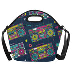 Boombox Neoprene Lunch Bag One Size Neoprene Lunch Bag Music Printed Offshore Retro