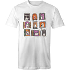 Ghosts In Windows - Mens T-Shirt White Mens T-shirt Halloween Printed In Australia