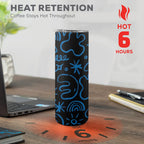 Blue Squiggle - 20oz Tall Skinny Tumbler with Lid and Straw