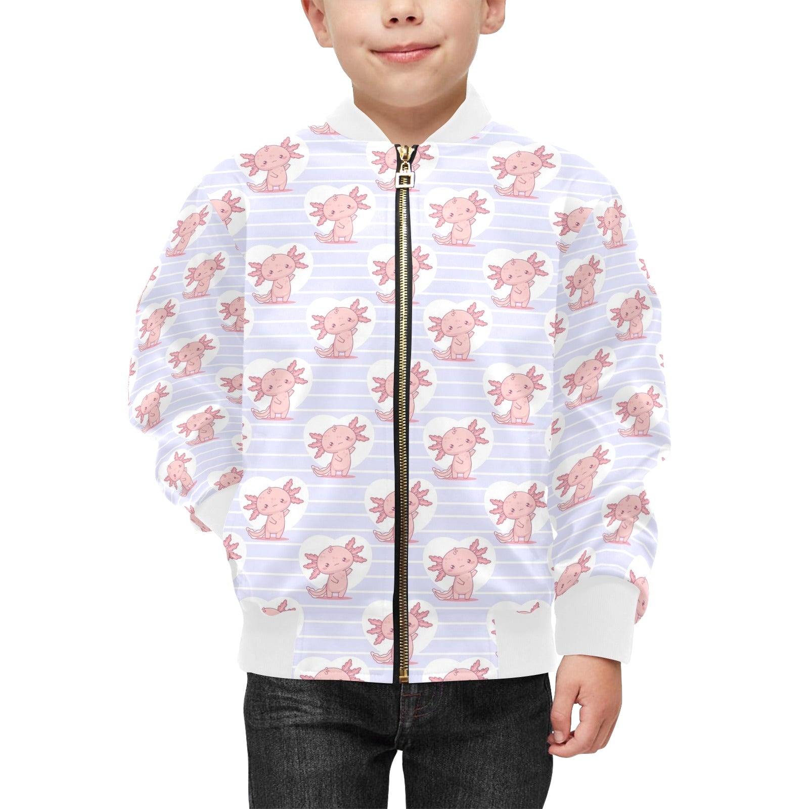 Axolotl Love Kids Bomber Jacket